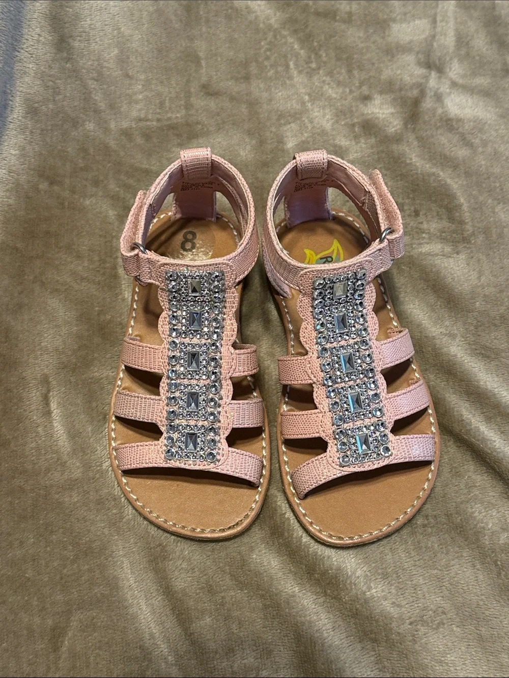 Rachel Shoes Pink Jeweled T-Strap Girls' Sandals